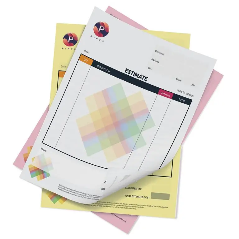 Carbonless Form Colors Example