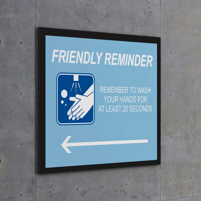 Wall Sign-Friendly Reminder Wash Hands