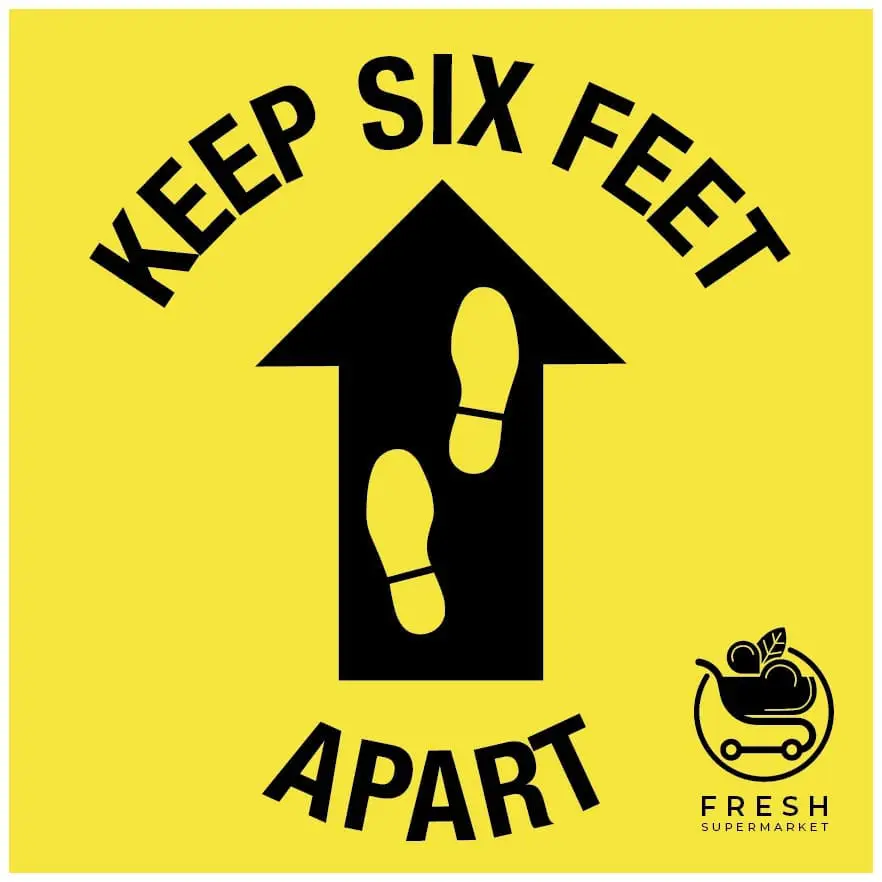 Floor Decals-Keep Six Feet