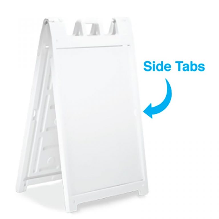 White Sample Signicade A-Frame-side tabs