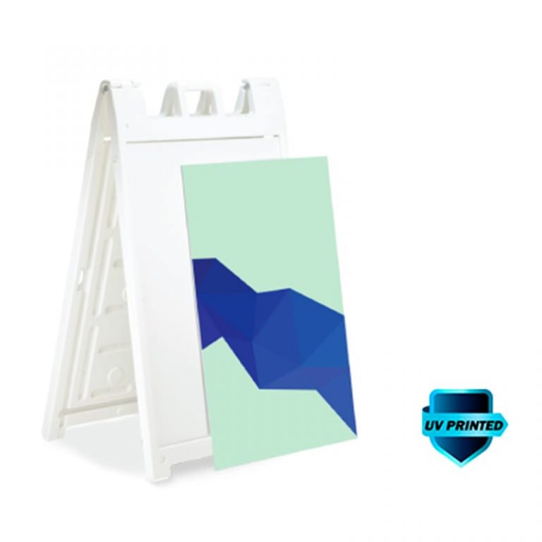 White Sample Signicade A-Frame-sign on side