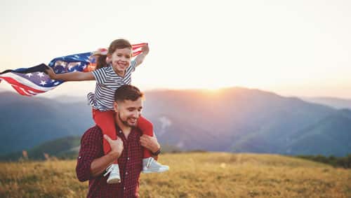 man-daughter-flag