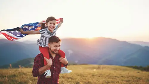 man-daughter-flag