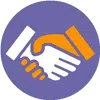 Core Value Reliable Partnerships with Every Client Partnership icon representing trusted business relationships and collaborative service