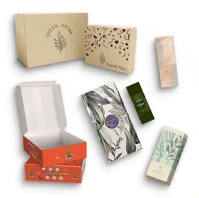 Custom product boxes and packaging with printed branding and retail designs